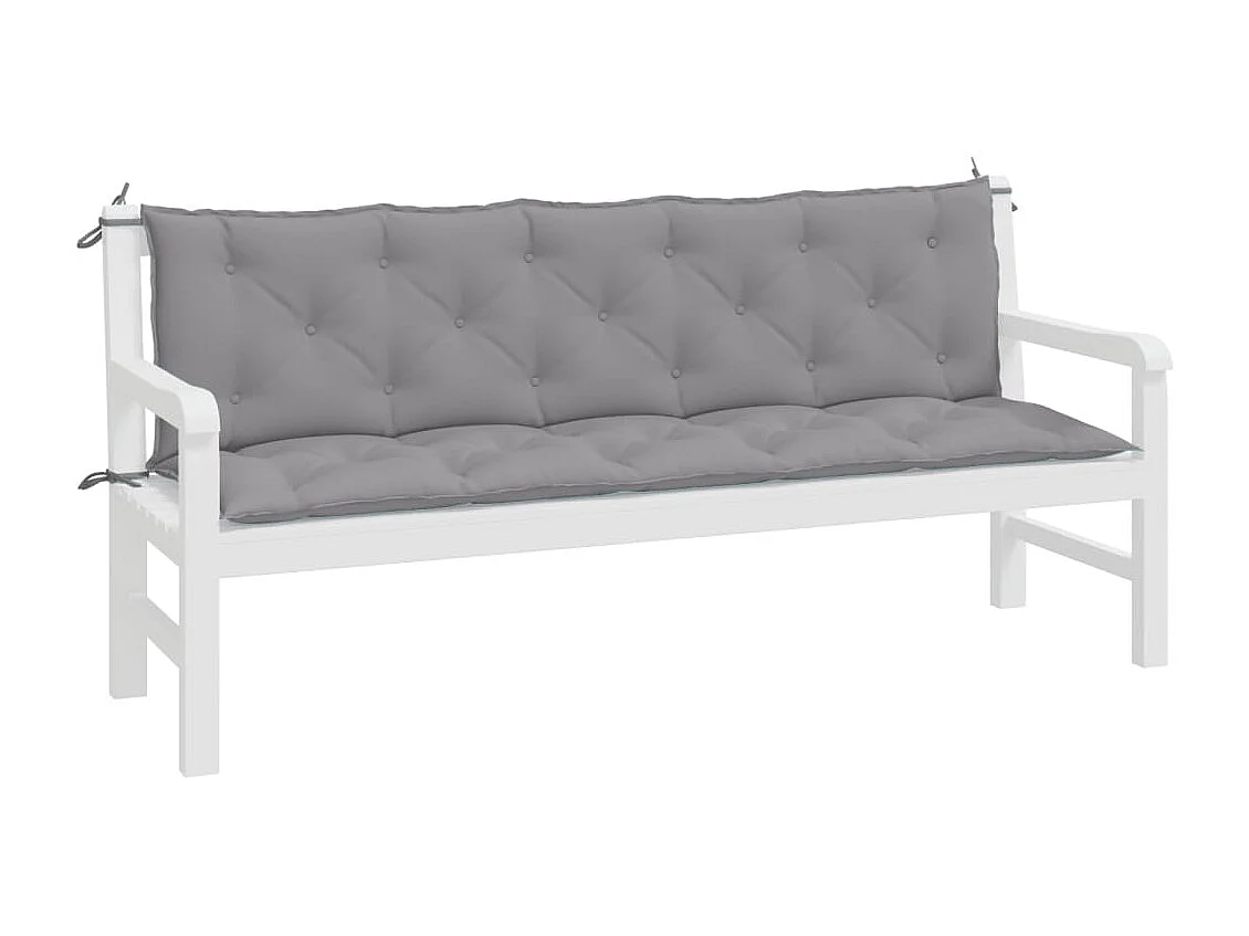 Coussins de banc de jardin 2 pièces gris 180x50x7 cm tissu Oxford