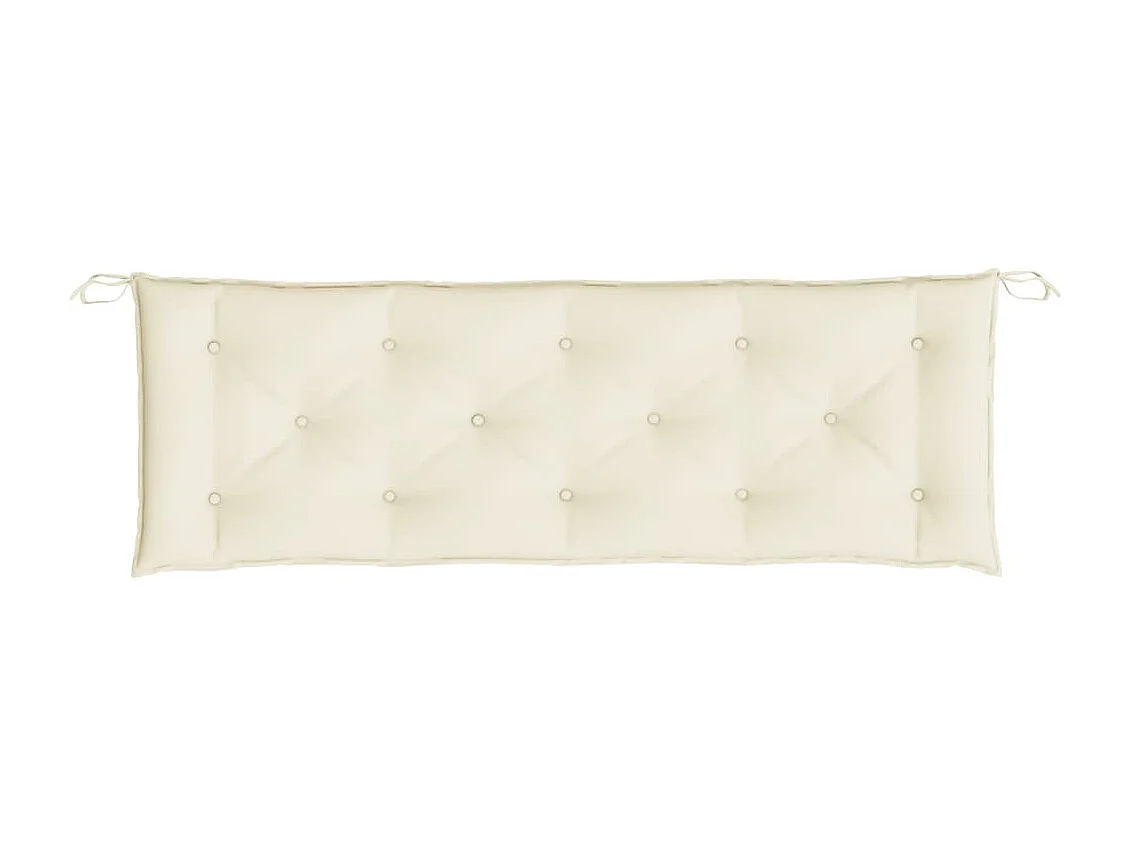 Coussin de banc de jardin blanc crème 150x50x7 cm tissu oxford