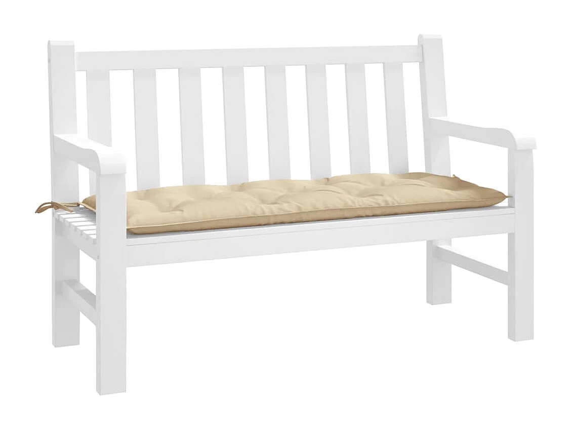 Coussin de banc de jardin beige 120x50x7 cm tissu oxford