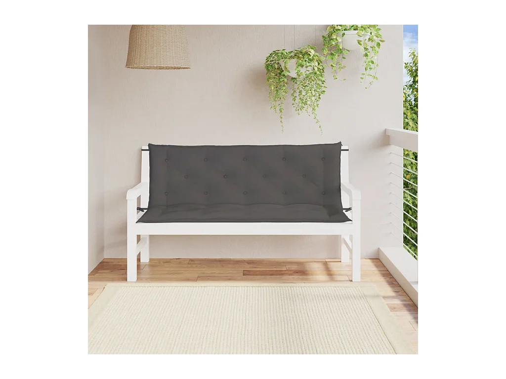 Coussins de banc de jardin 2 pièces anthracite tissu Oxford