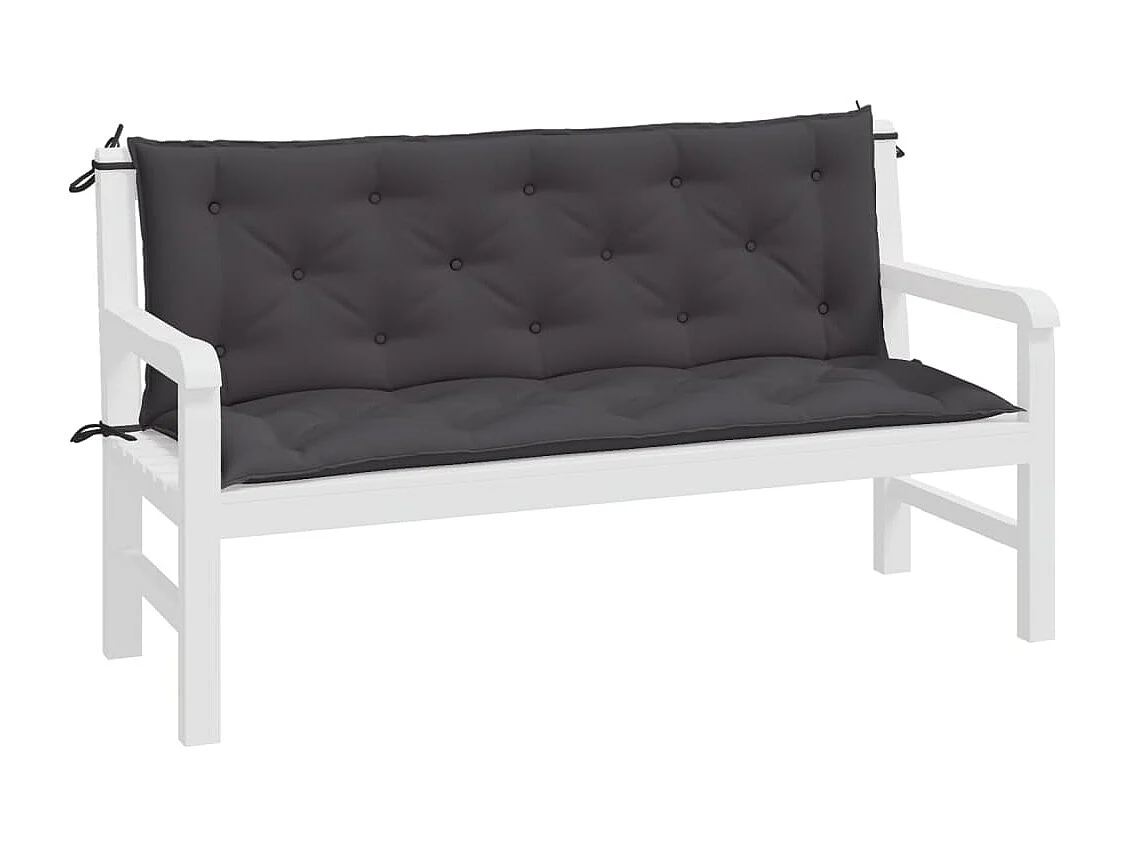 Coussins de banc de jardin 2 pièces anthracite tissu Oxford