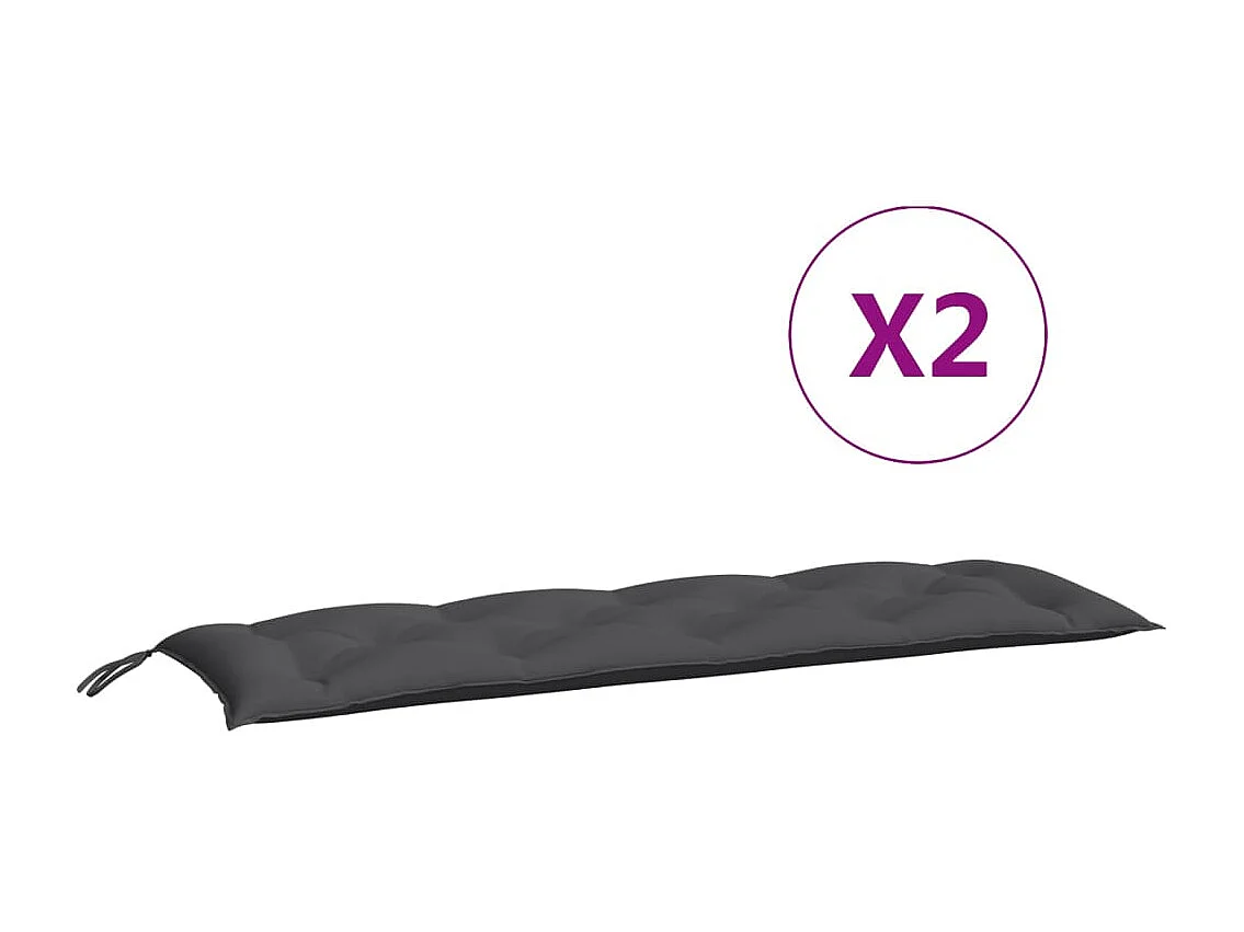 Coussins de banc de jardin 2 pièces anthracite tissu Oxford