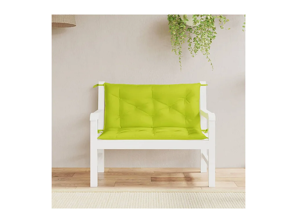 Coussins de banc de jardin 2 pièces vert vif tissu Oxford