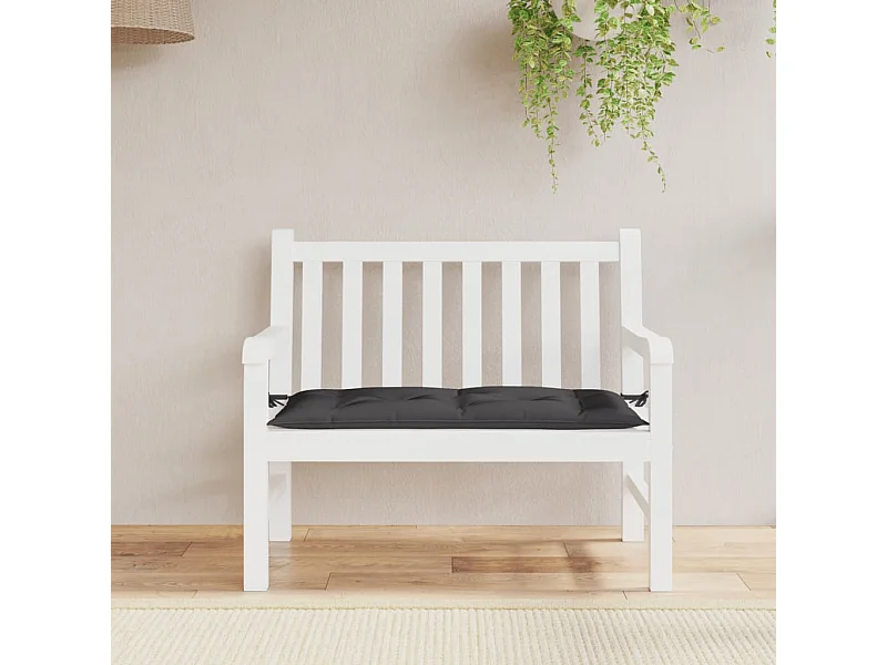 Almofadão para banco de jardim 110x50x7 cm tecido preto