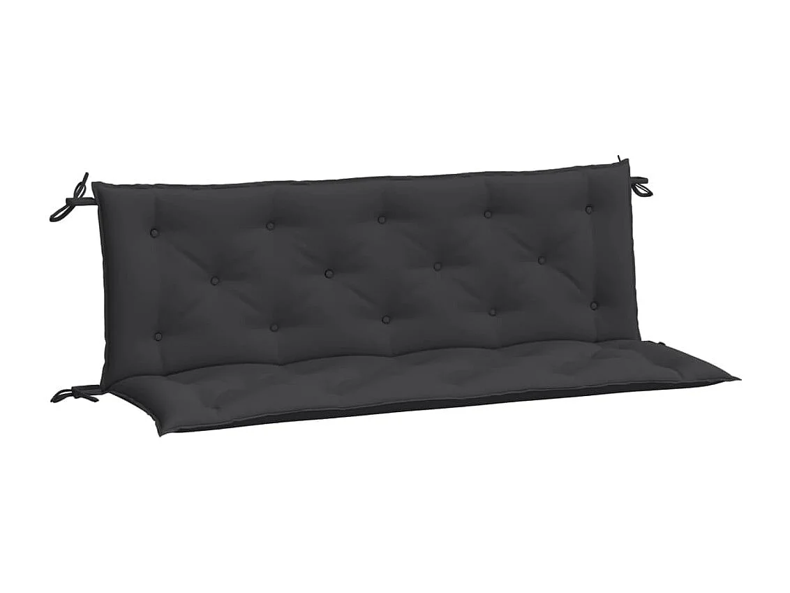 Coussins de banc de jardin 2 pièces noir 150x50x7 cm tissu Oxford