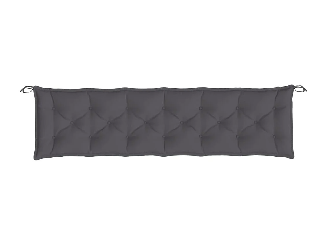 Almofadões banco jardim 2peças 200x50x7cm tecido oxford antracite