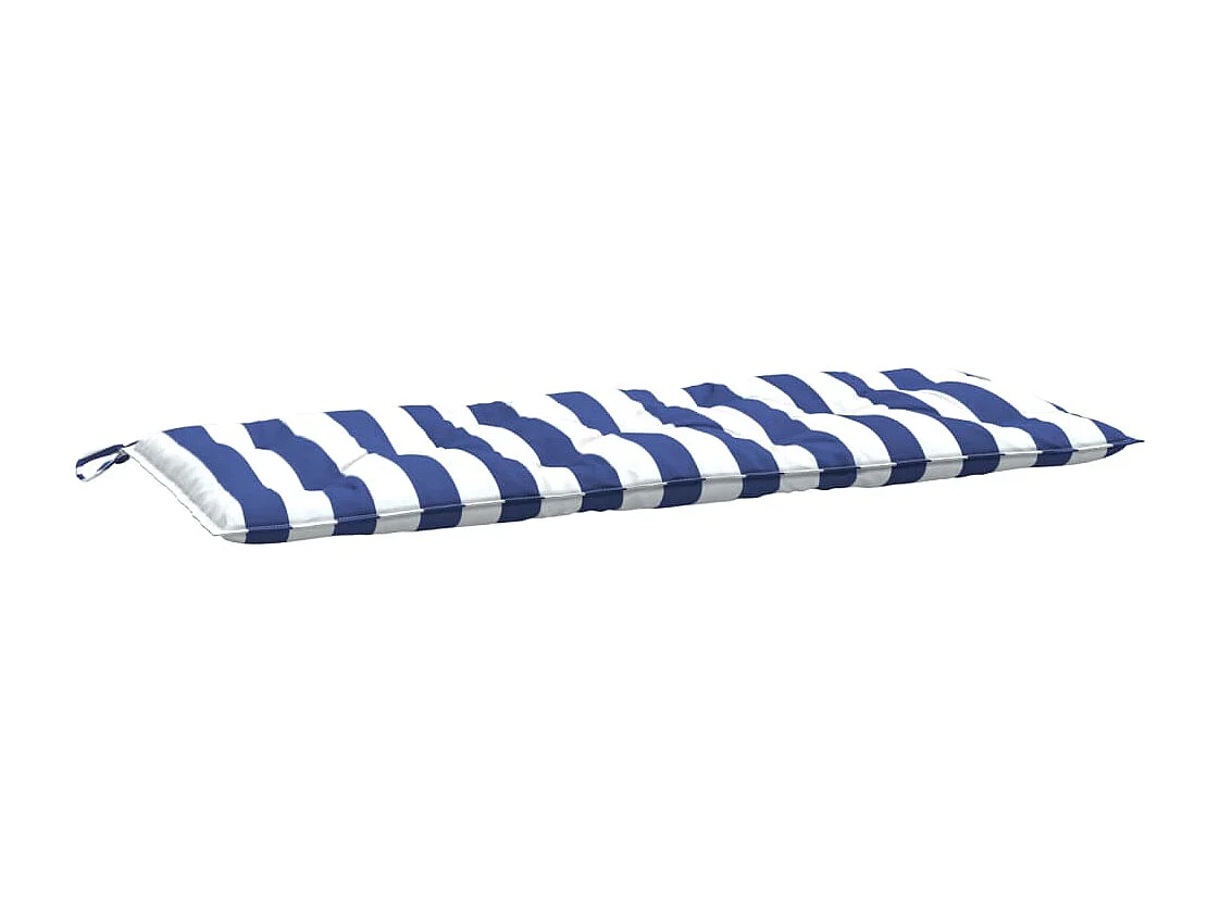 Coussins de banc de jardin lot de 2 rayures bleues et blanches