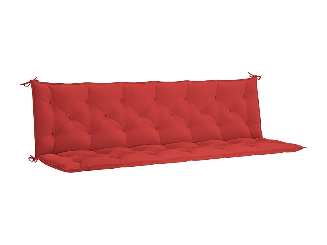 Cojines de banco de jardín 2 unidades tela Oxford rojo 200x50x7 cm