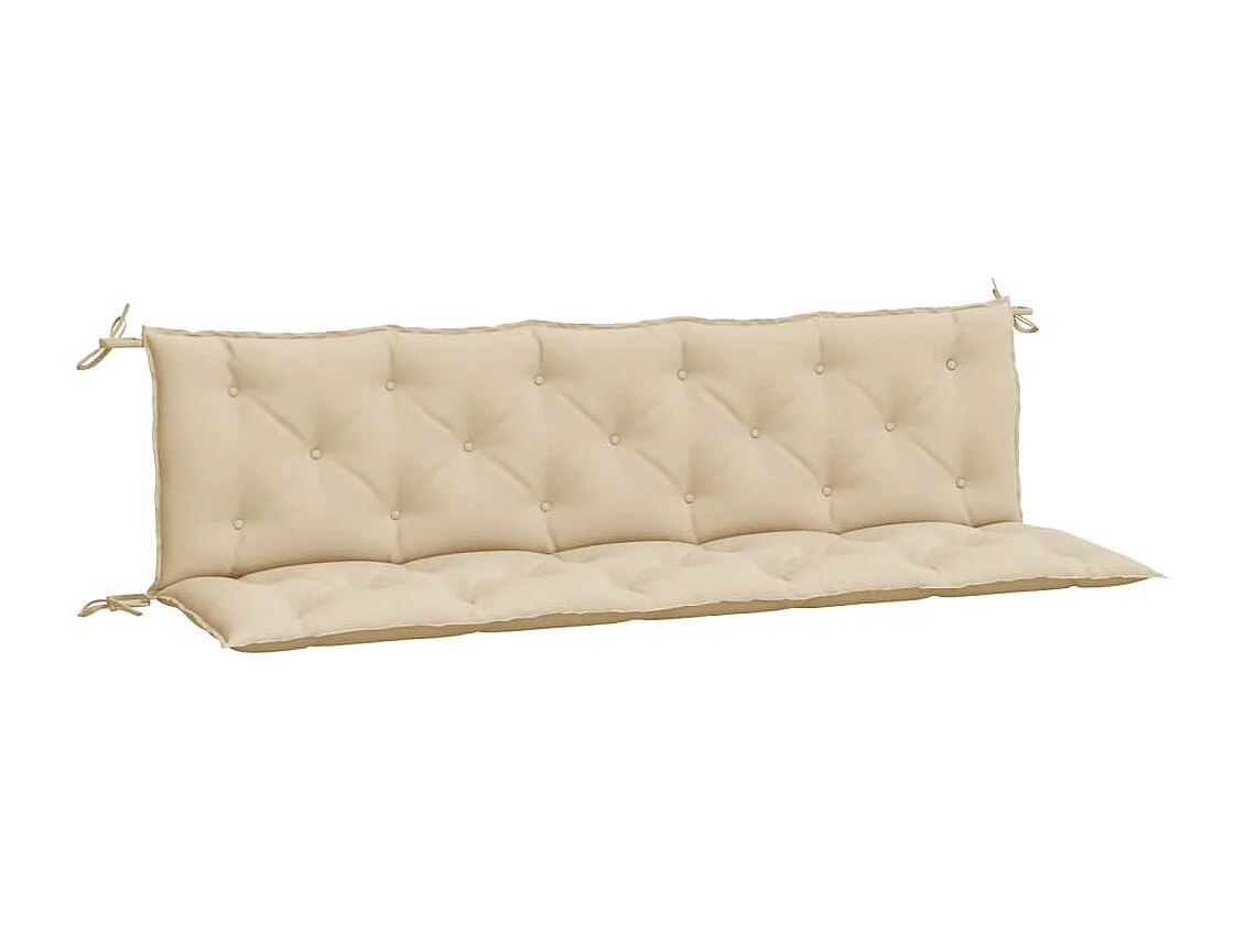 Almofadões banco jardim 2 peças 180x50x7cm tecido oxford bege