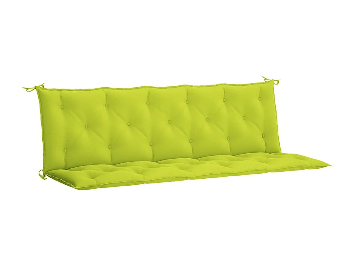 Cojines de banco de jardín 2 unidades verde brillante 180x50x7 cm