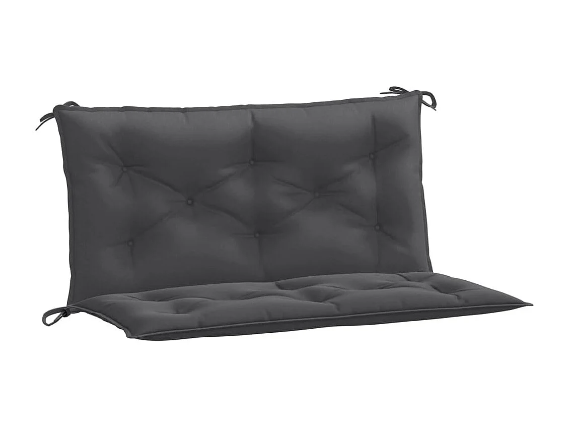 Tuinbankkussens 2 st 100x50x7 cm stof gemêleerd antracietkleur