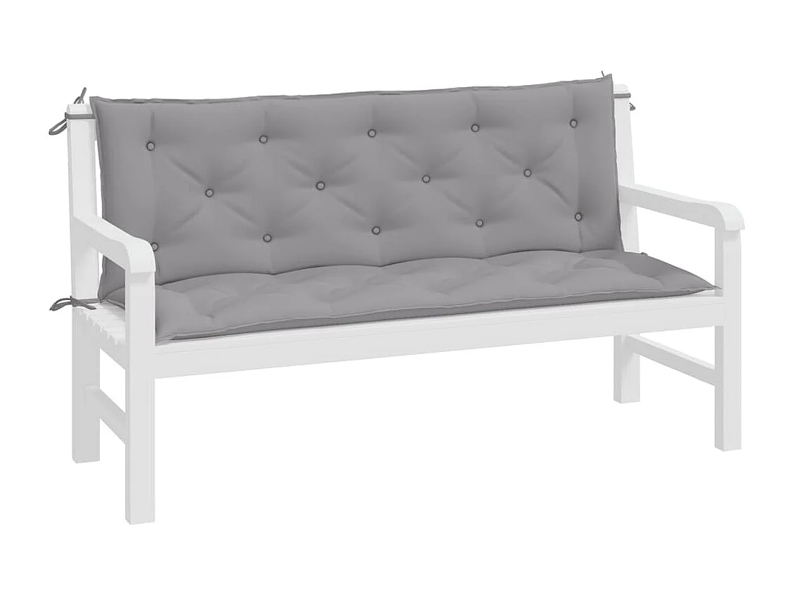 Almofadões banco jardim 2 peças 150x50x7cm tecido oxford cinzento