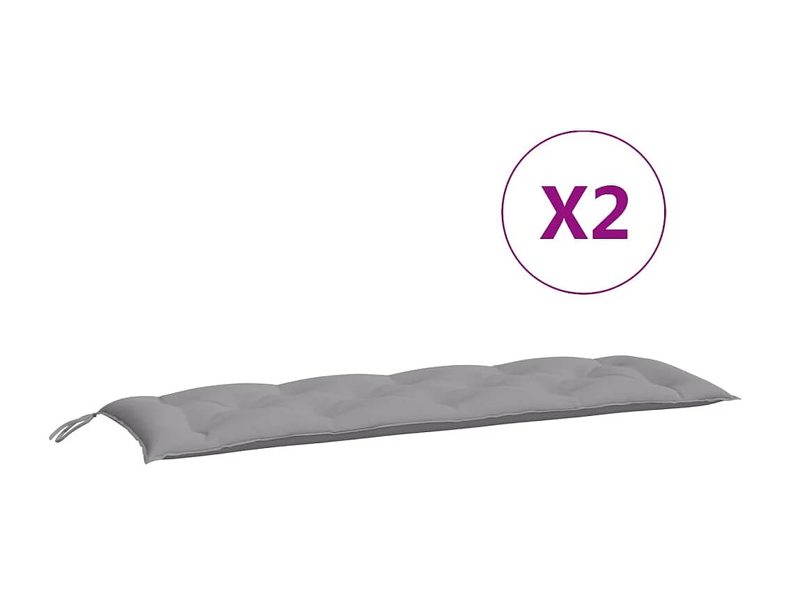 Coussins de banc de jardin 2 pièces gris 150x50x7 cm tissu Oxford