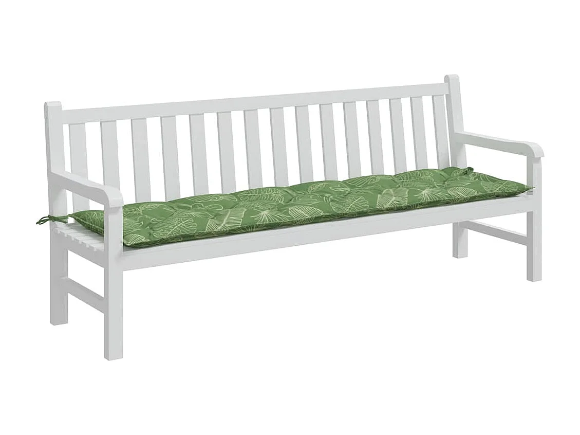 Almofadão para banco de jardim 200x50x7 cm tecido padrão folhas