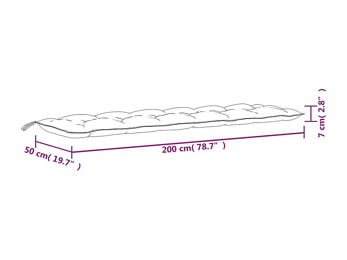 Almofadão para banco de jardim 200x50x7 cm tecido padrão folhas