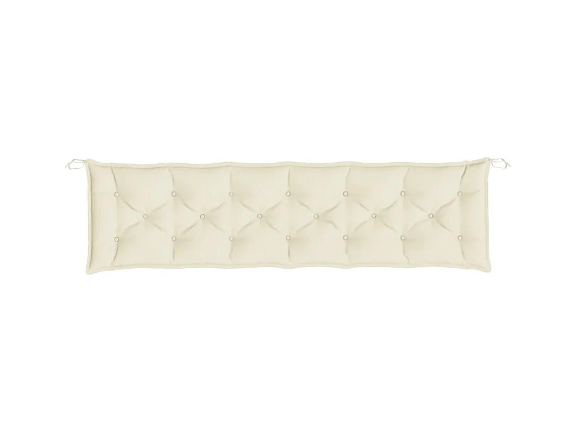 Coussins de banc de jardin 2 pièces blanc crème tissu Oxford