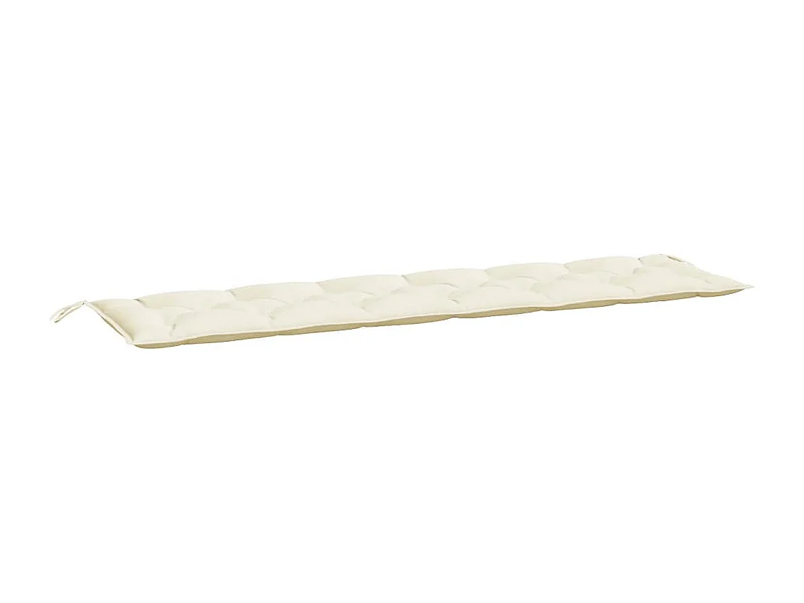 Coussins de banc de jardin 2 pièces blanc crème tissu Oxford