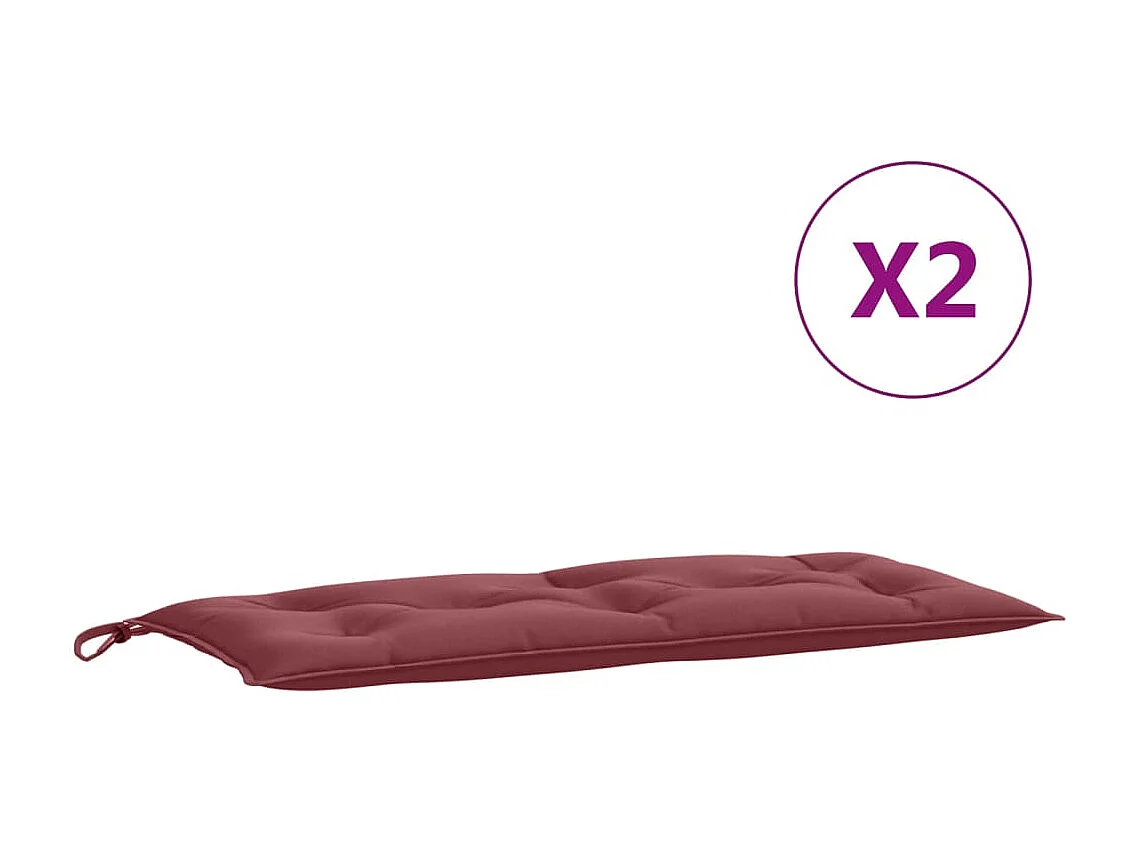 Almofadões banco jardim 2peças 100x50x7cm mesclado vermelho tinto