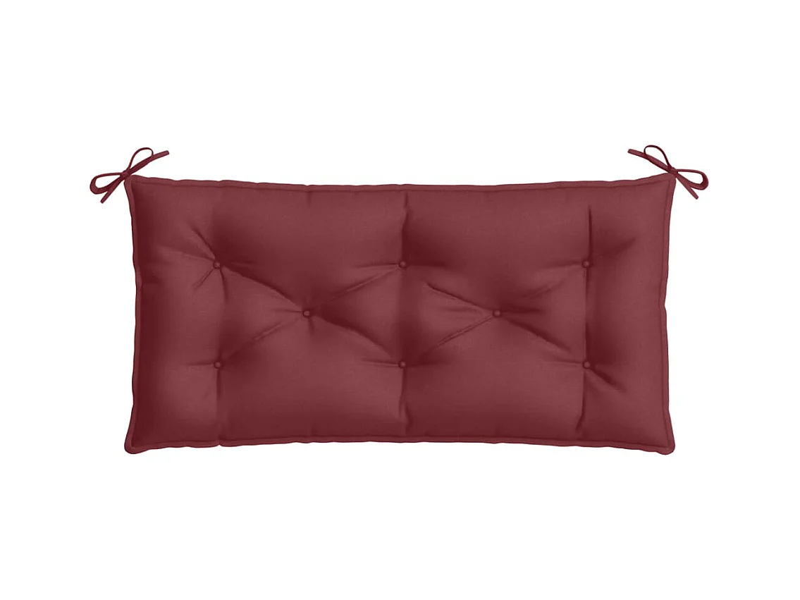 Cojines banco jardín 2 unidades tela rojo tinto melange 100x50x7 cm