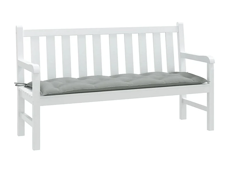 Coussin de banc de jardin gris clair mélangé 150x50x7 cm tissu