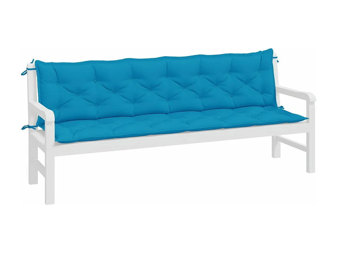 Coussins de banc de jardin 2 pièces bleu clair tissu Oxford