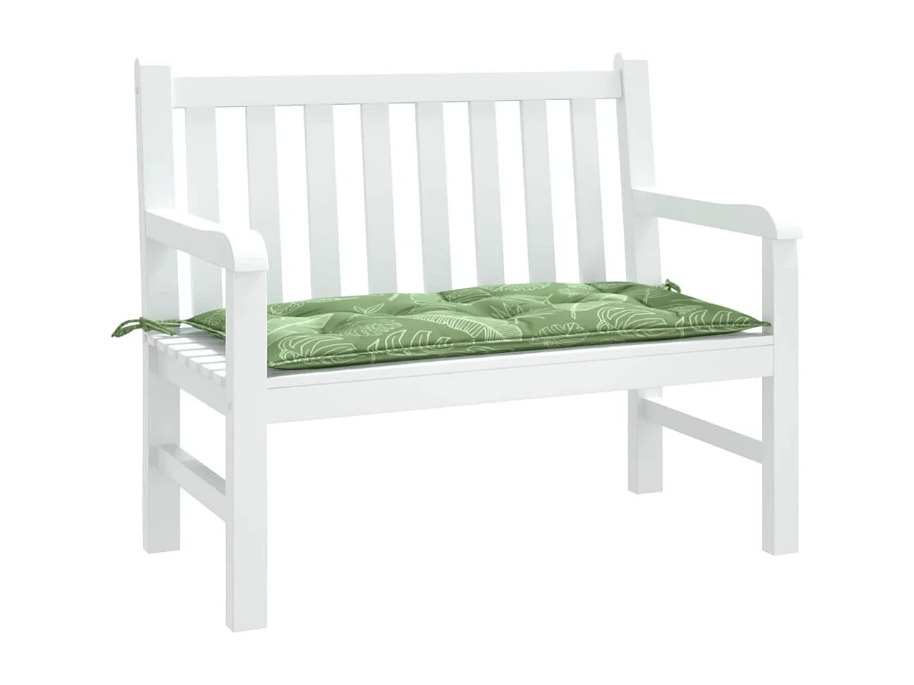 Coussin de banc de jardin motif de feuilles 110x50x7 cm tissu