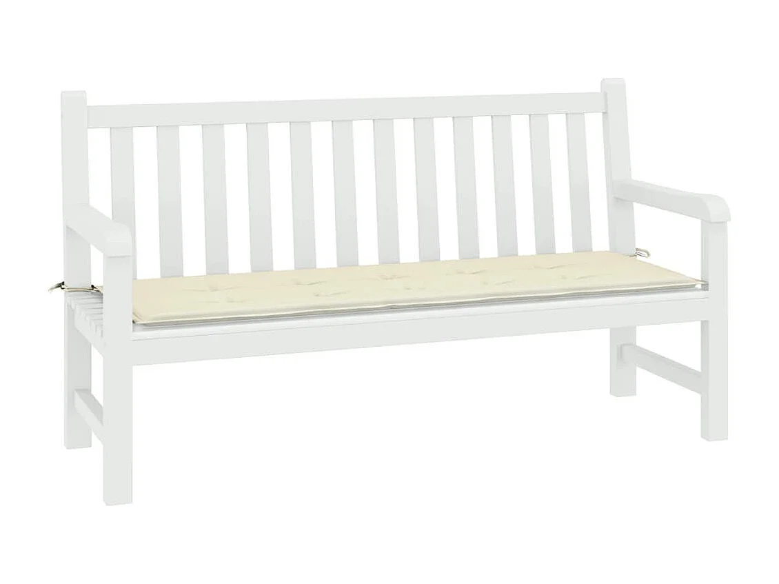 Almofadão para banco de jardim 200x50x3 cm tecido oxford creme