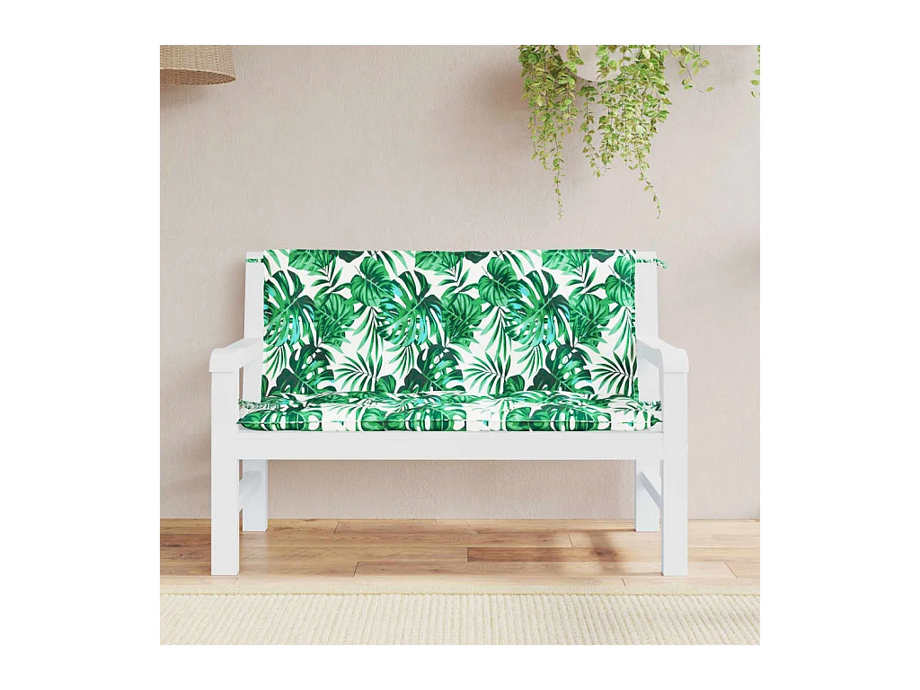 Coussins de banc de jardin lot de 2 motif de feuilles