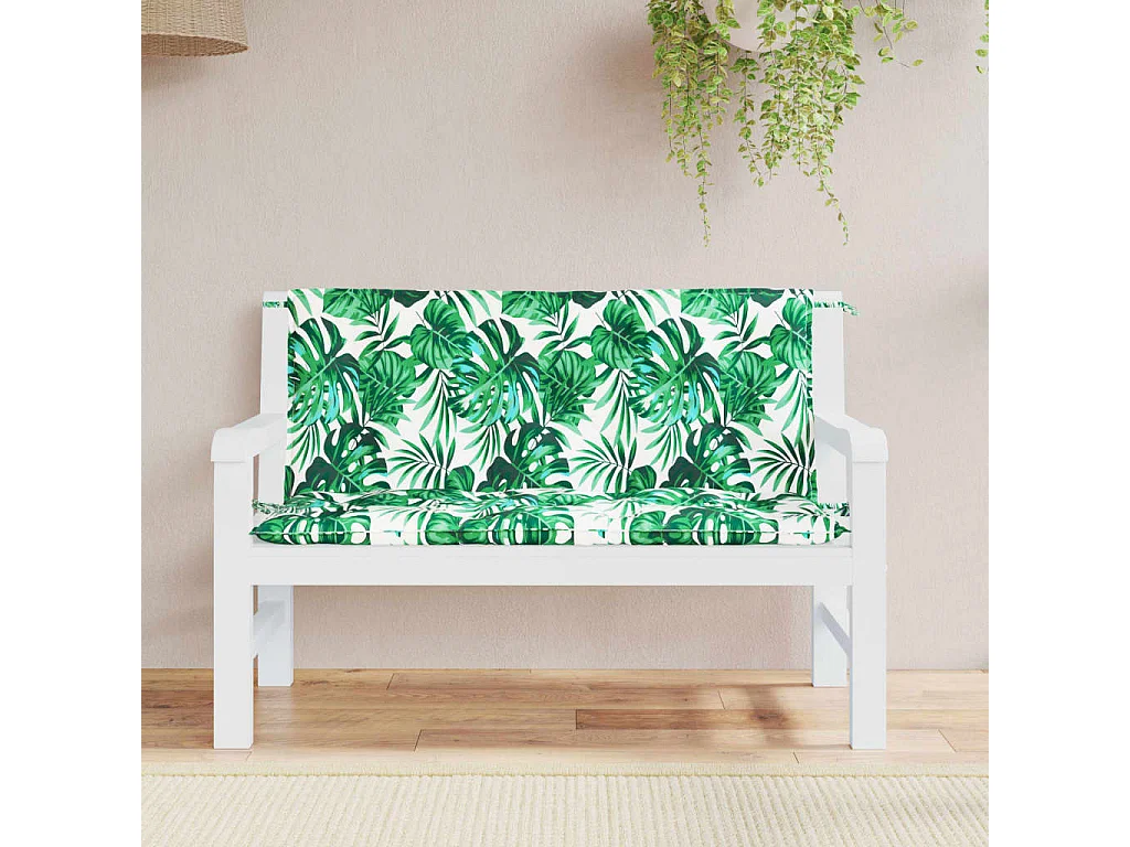Coussins de banc de jardin lot de 2 motif de feuilles