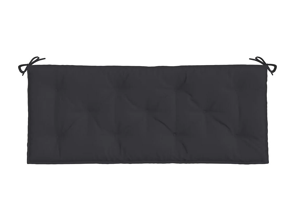 Cojines de banco de jardín 2 unidades tela Oxford negro 120x50x7 cm
