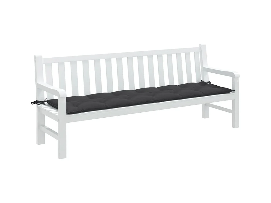 Coussin de banc de jardin anthracite mélangé 200x50x7 cm tissu