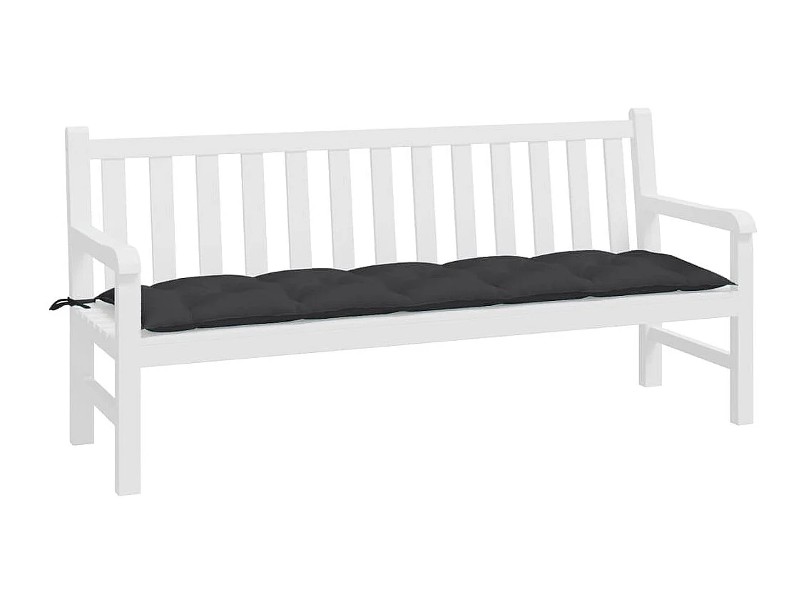 Coussin de banc de jardin noir 180x50x7 cm tissu oxford
