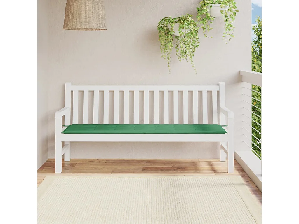 Coussin de banc de jardin vert 180x50x3 cm tissu oxford
