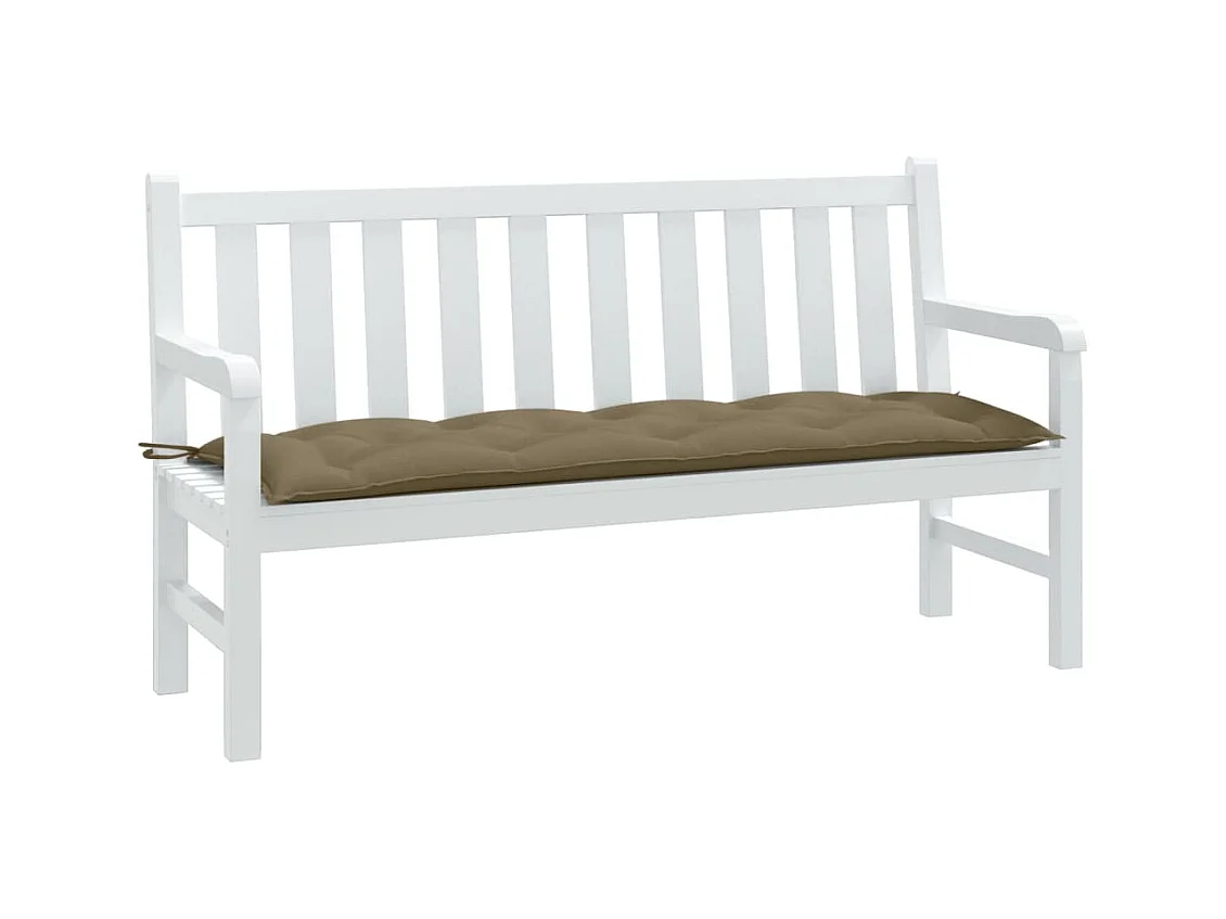 Coussin de banc de jardin taupe mélangé 150x50x7 cm tissu