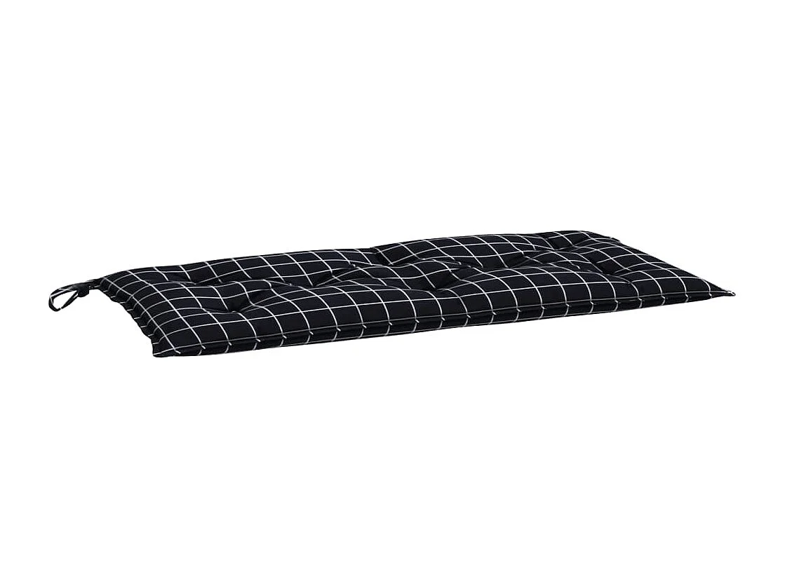 Coussin de banc de jardin carreaux noir 100x50x7cm tissu oxford