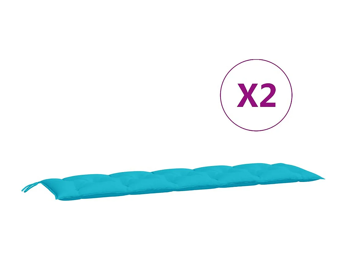 Coussins de banc de jardin 2 pièces turquoise tissu Oxford