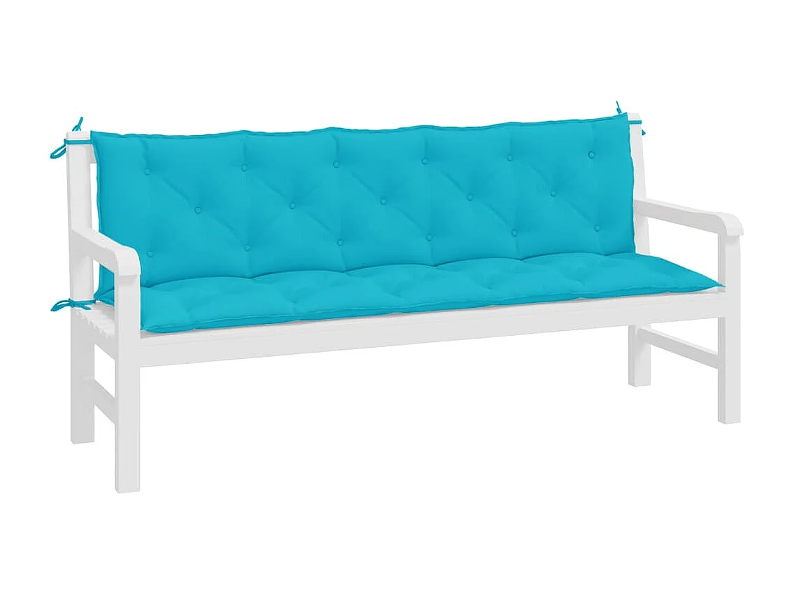 Coussins de banc de jardin 2 pièces turquoise tissu Oxford