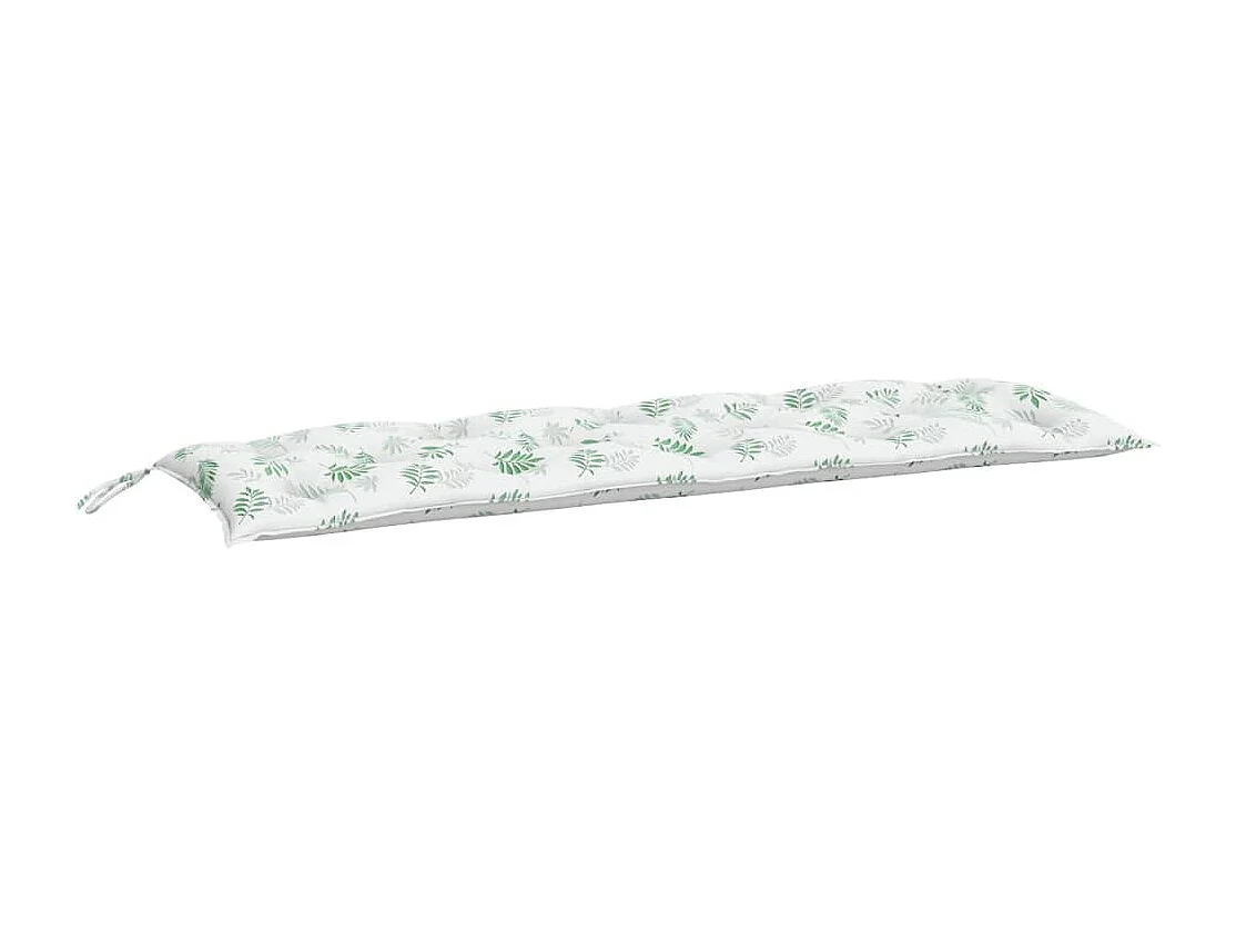 Coussin de banc de jardin motif de feuilles 150x50x7 cm