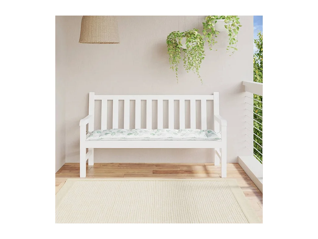 Cojín banco de jardín tela Oxford estampado hojas 150x50x7 cm