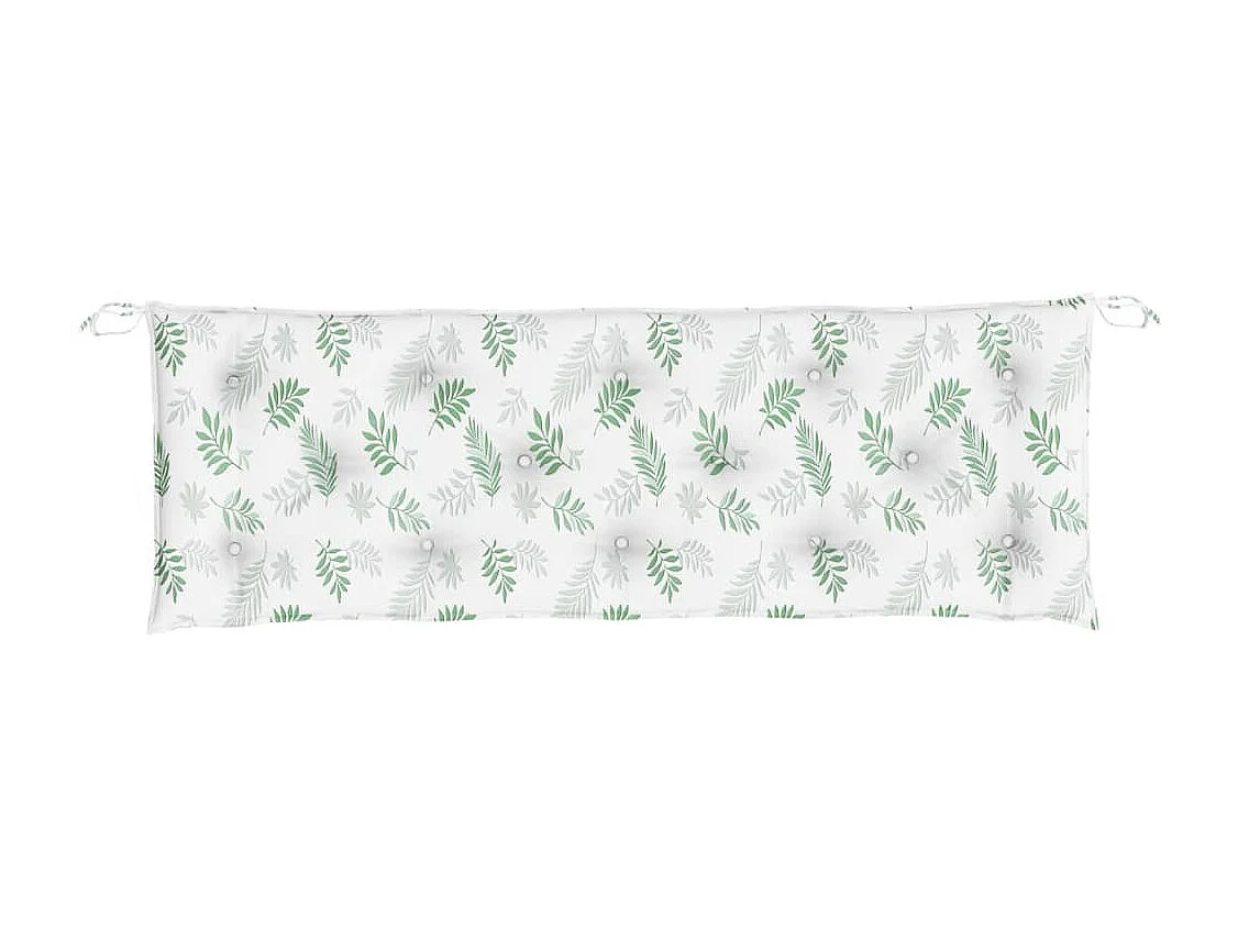 Coussin de banc de jardin motif de feuilles 150x50x7 cm