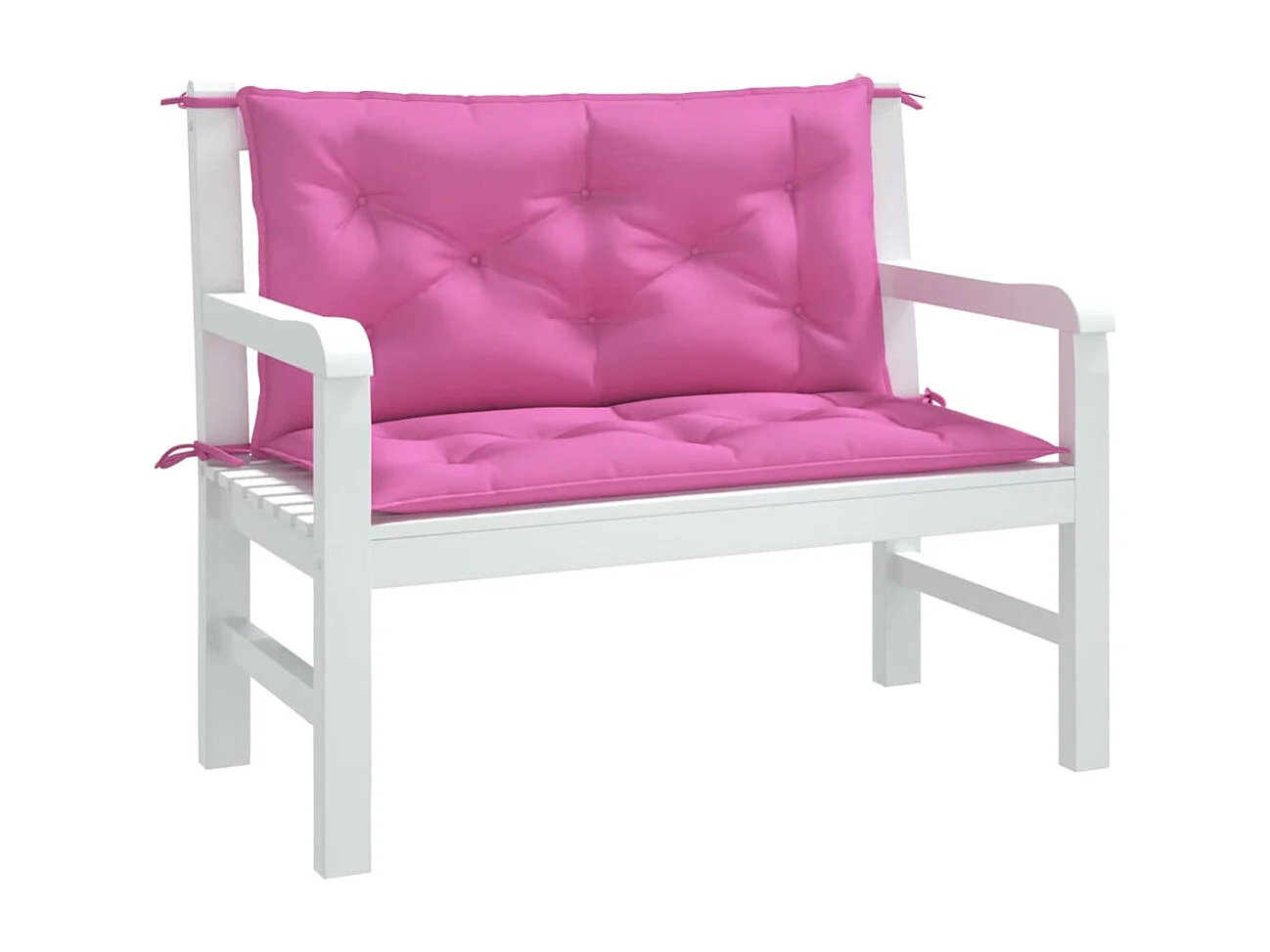 Coussins de banc de jardin lot de 2 rose 100x50x7 cm tissu