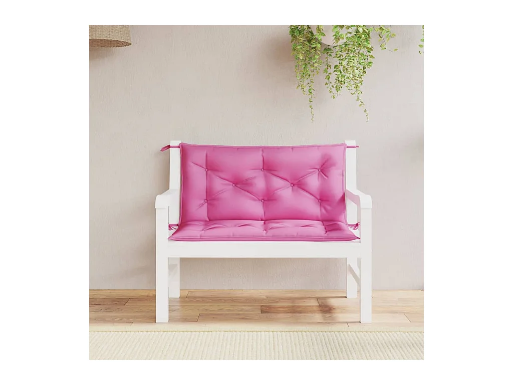 Coussins de banc de jardin lot de 2 rose 100x50x7 cm tissu