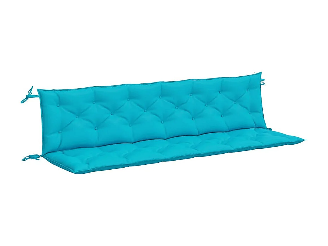 Coussins de banc de jardin lot de 2 turquoise 200x50x7 cm tissu