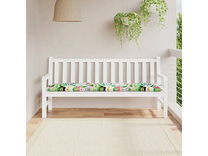 Cojín de banco de jardín tela Oxford multicolor 180x50x7 cm