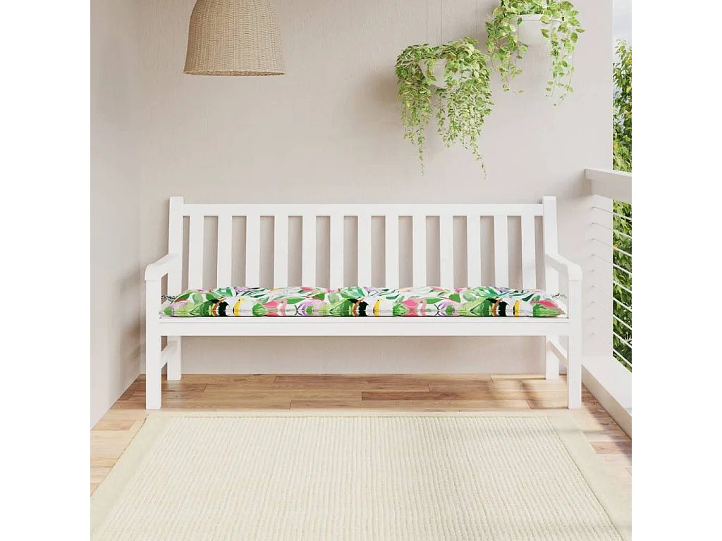 Coussin de banc de jardin multicolore 180x50x7 cm tissu oxford