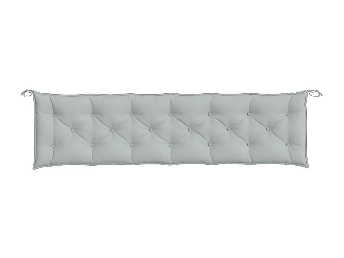 Cojines banco jardín 2 unidades tela gris claro melange 200x50x7 cm