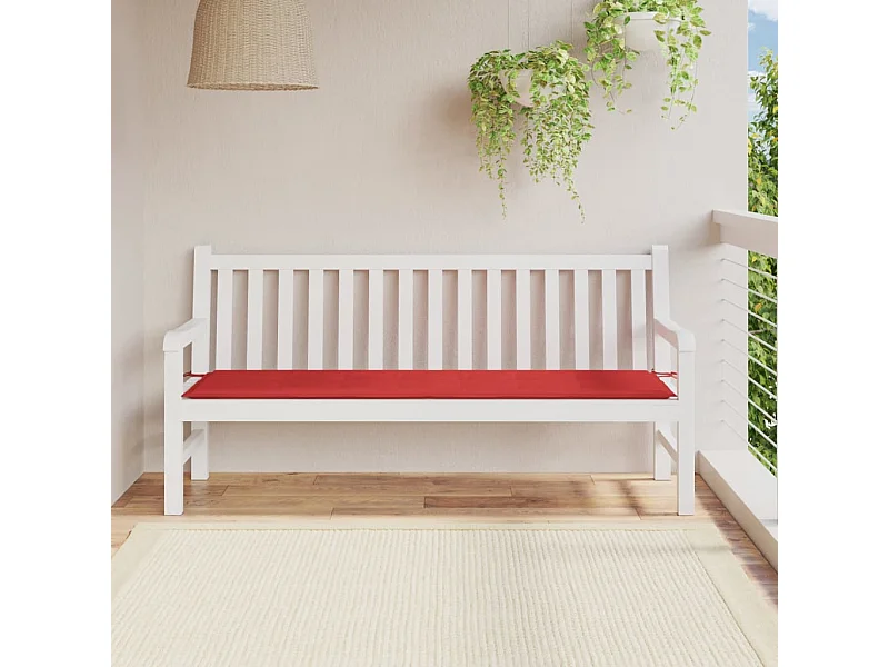 Coussin de banc de jardin rouge 180x50x3 cm tissu oxford
