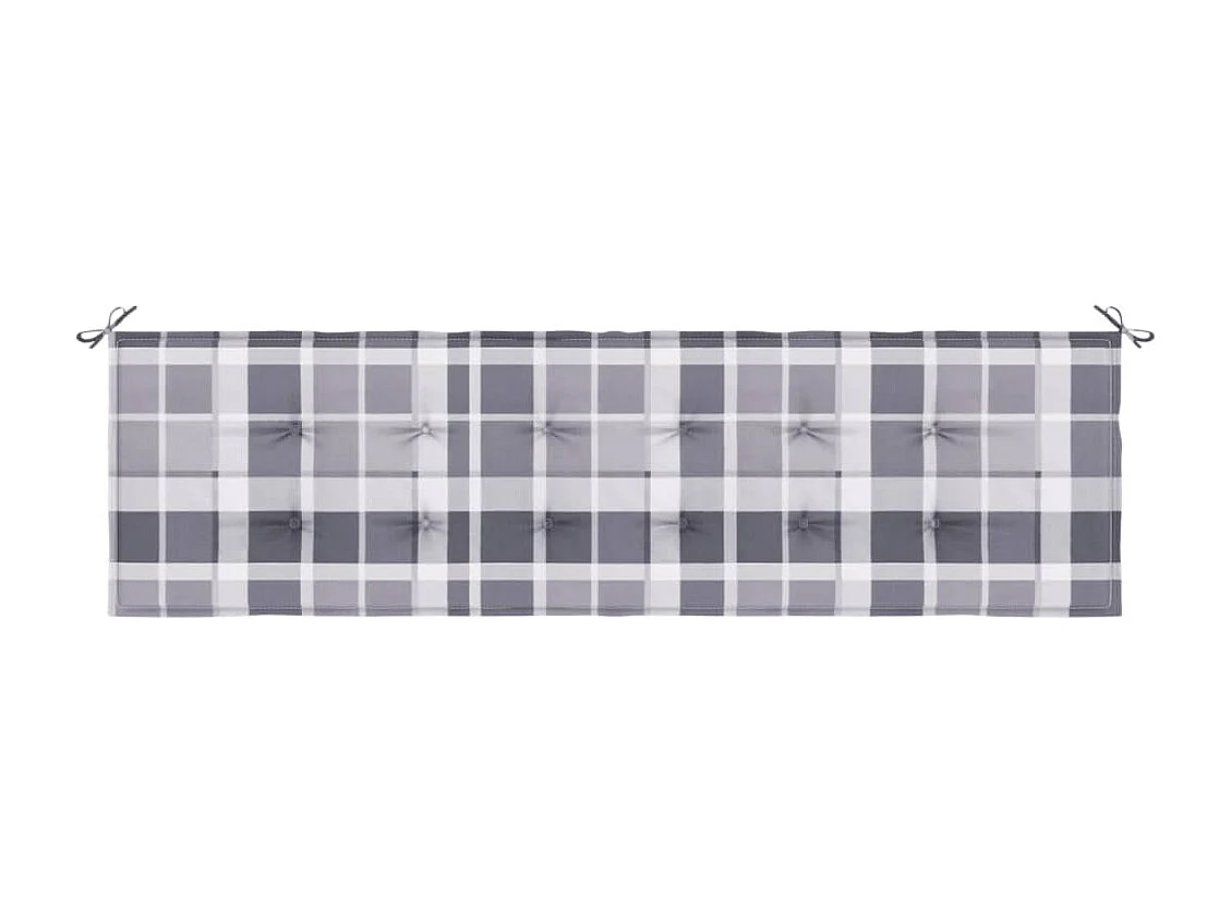 Almofadão para banco de jardim tecido oxford xadrez cinza
