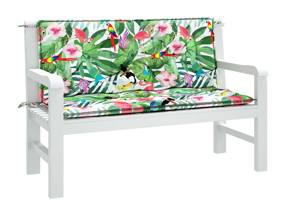 Coussins de banc de jardin lot de 2 multicolore 120x50x7 cm