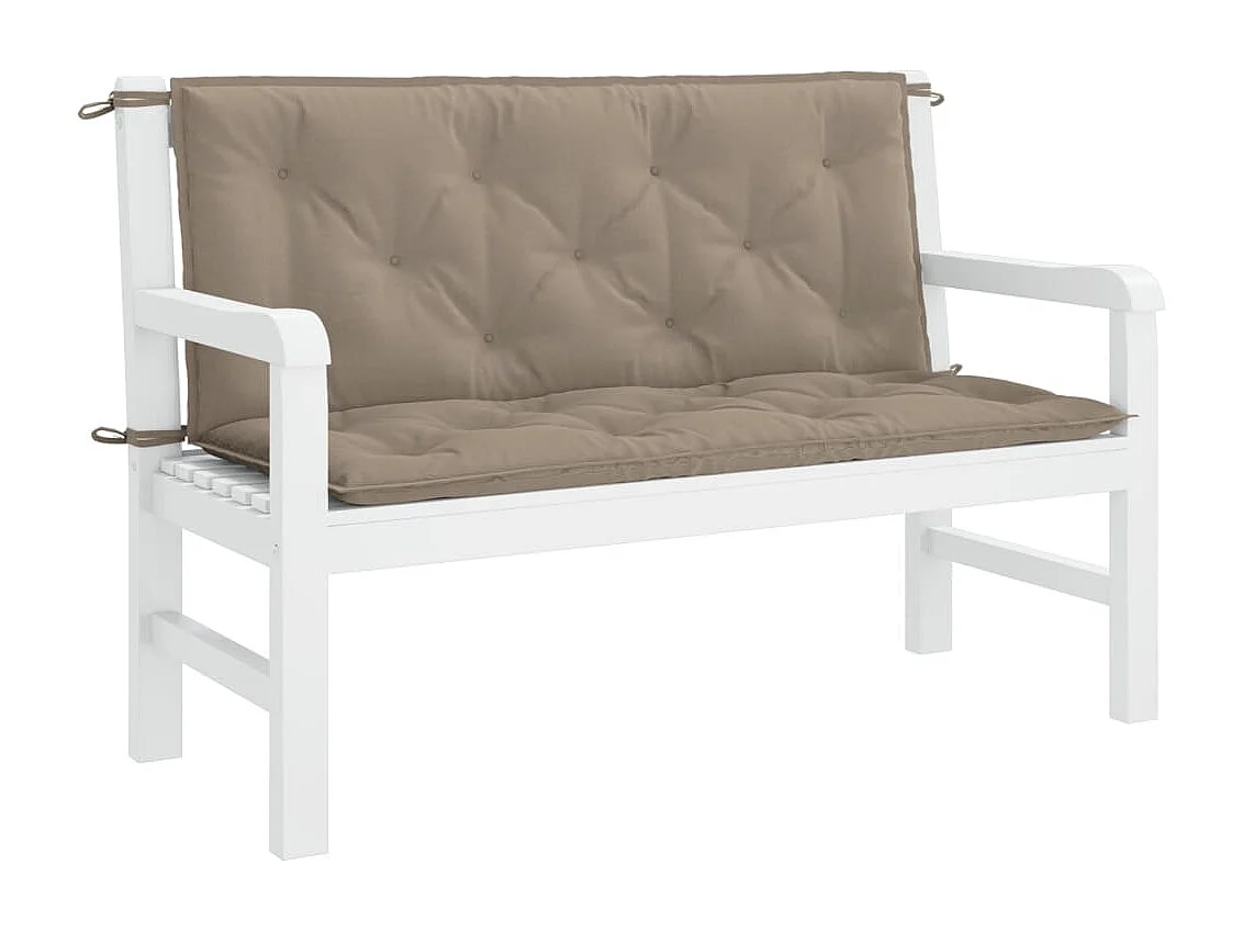 Coussins de banc de jardin 2 pièces taupe 120x50x7 cm tissu Oxford